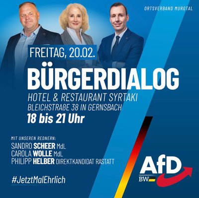 Event-Flyer Einladung zum Bürgerdialog in Kuppenheim