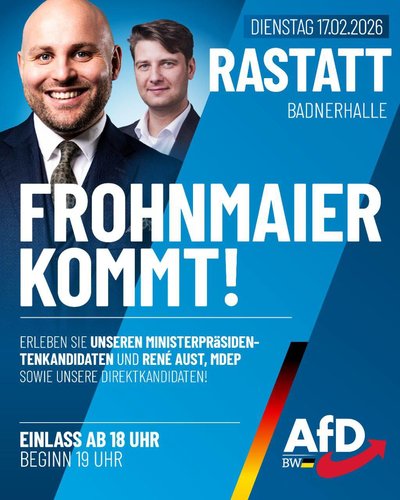 Event-Flyer Frohnmaier kommt! - in die Badnerhalle nach Rastatt 