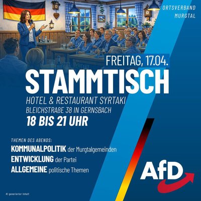 Event-Flyer Monatstreffen des Ortsverbands Murgtal