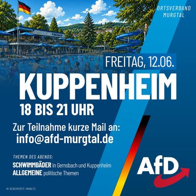 Event-Flyer Stammtisch des Ortsverbands Murgtal in Kuppenheim