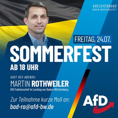 Event-Flyer Sommerfest des Kreisverbands Baden-Baden / Rastatt