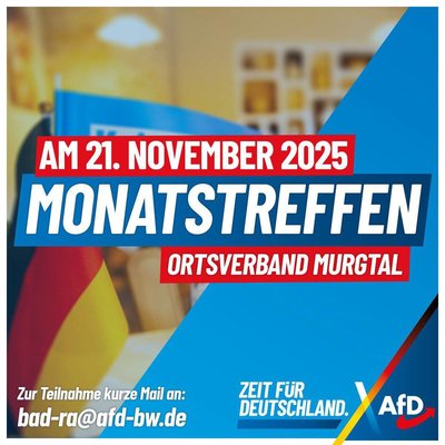Event-Flyer Monatstreffen der Ortsverbands Murgtal